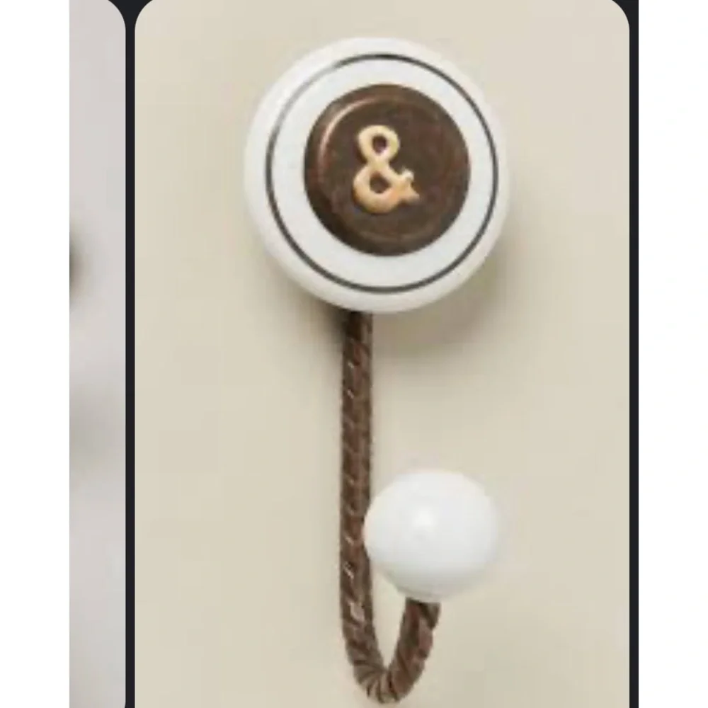 Anthropologie Cachet Monogram Towel Hook Letter “K” - Picture 3 of 8
